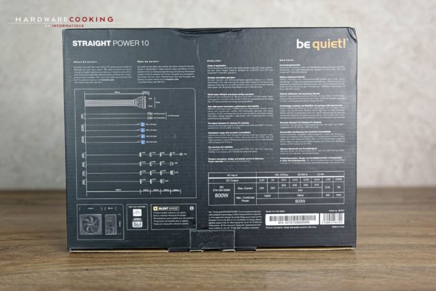 Test alimentation Be Quiet! Straight Power 10 800W