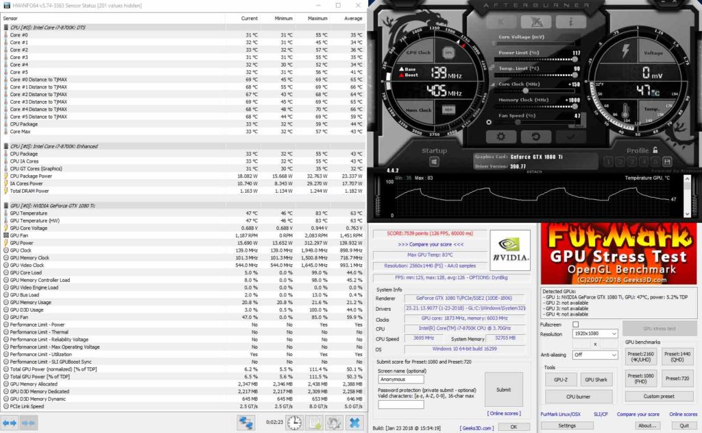 Test PC MSI Aegis Ti3 8-02SXEU Furmark OC 1440p