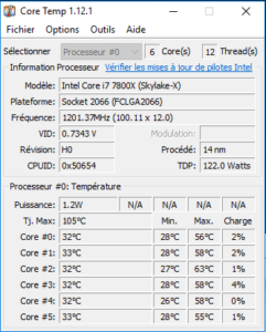 Test ASUS ROG STRIX X299-E GAMING températures