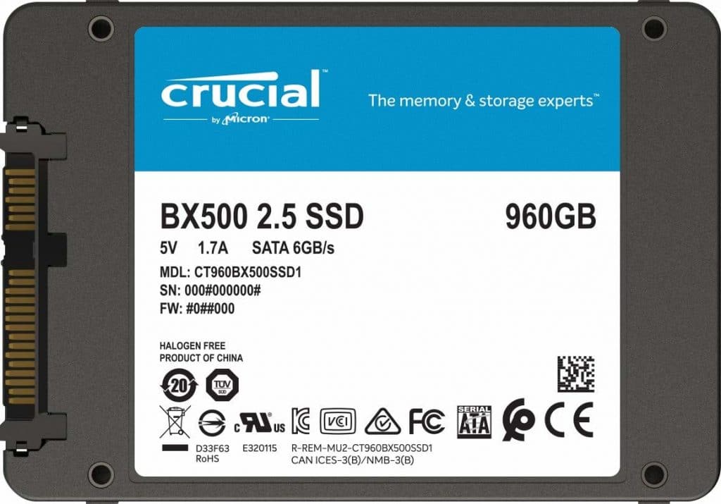 SSD Crucial BX500 960 Go