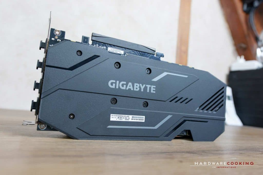 Backplate carte graphique Gigabyte GTX 1650 Gaming OC 4G