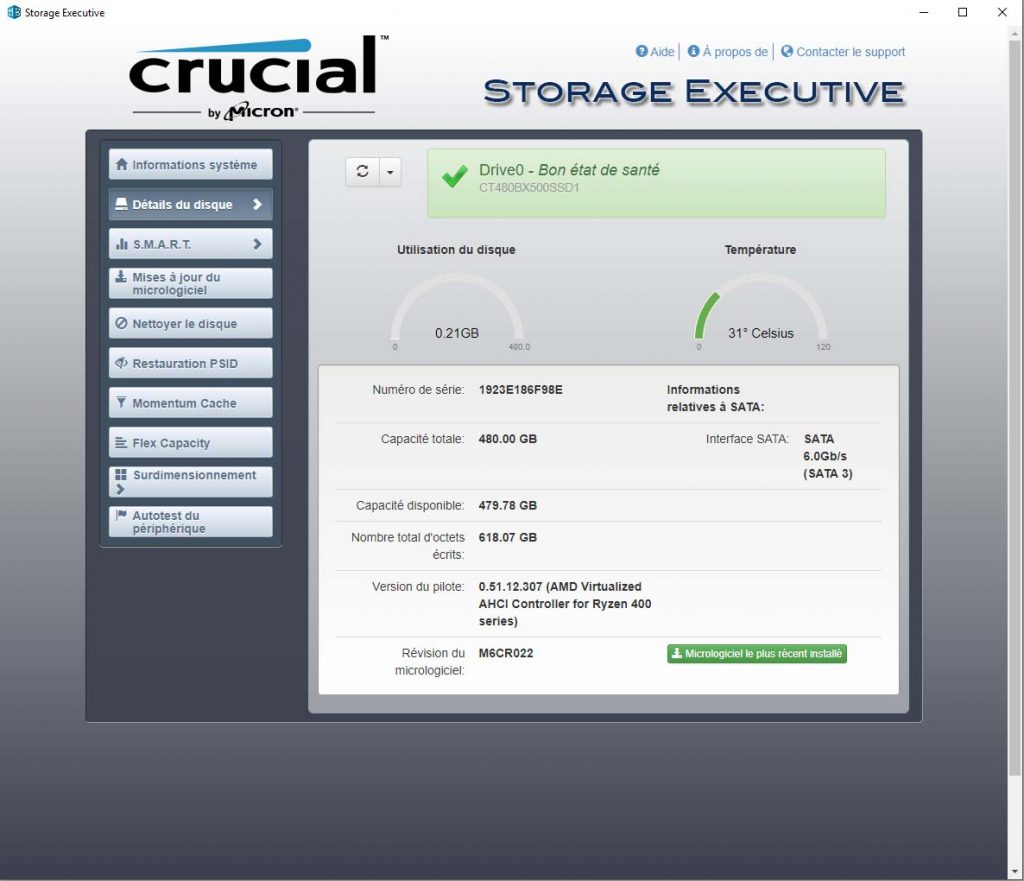 Crucial BX500 Storage Executive