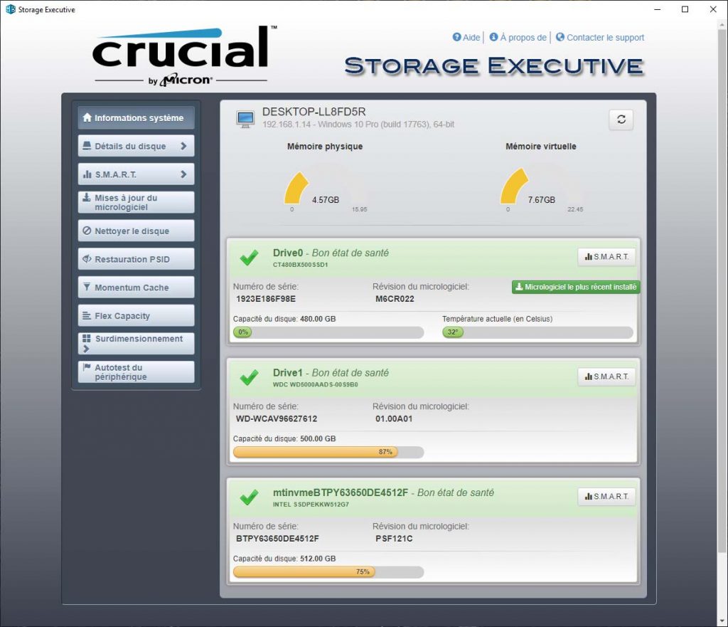 Crucial BX500 Storage Executive