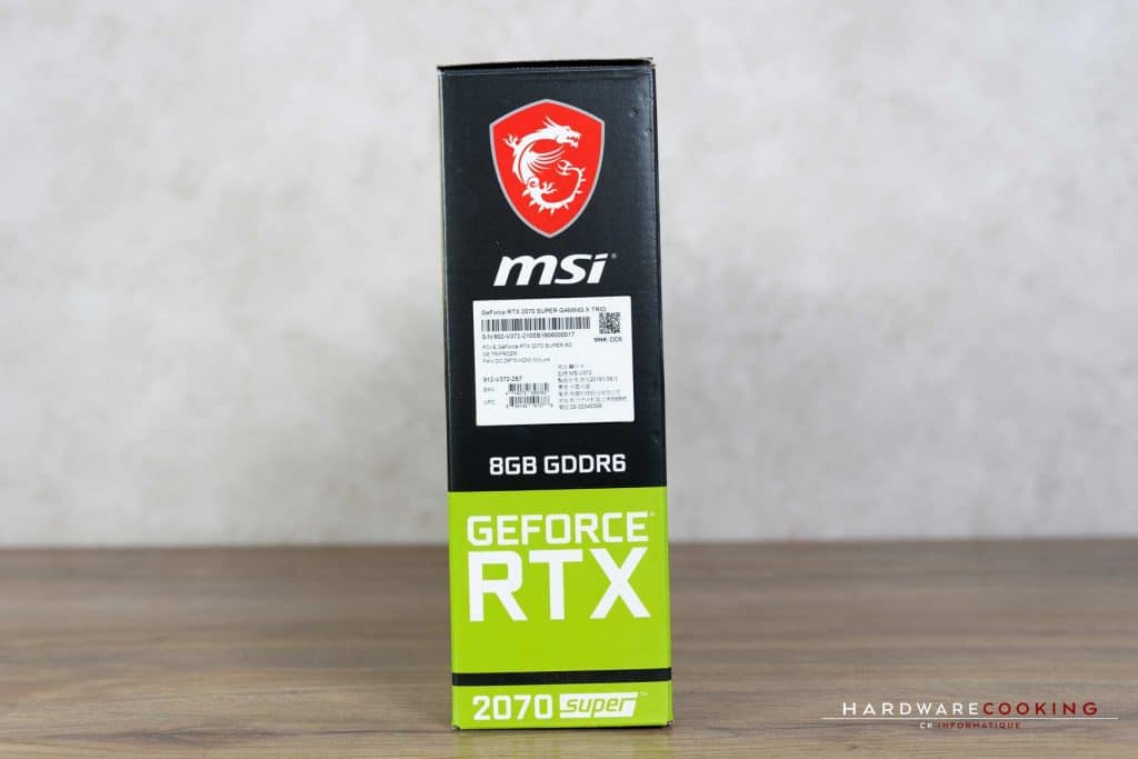 Carton de la Carte graphique MSI RTX 2070 SUPER Gaming X TRIO