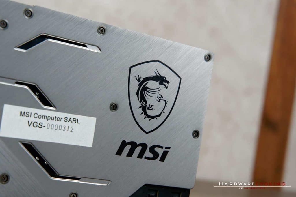 Backplate carte graphique MSI RTX 2070
