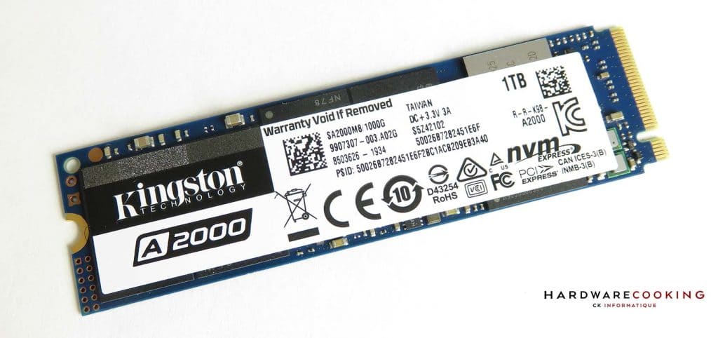 Kingston A2000 1 To SSD face
