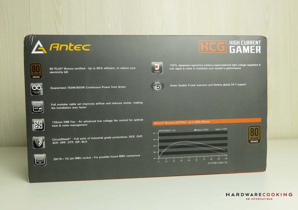 ANTEC HCG750 Bronze boîte