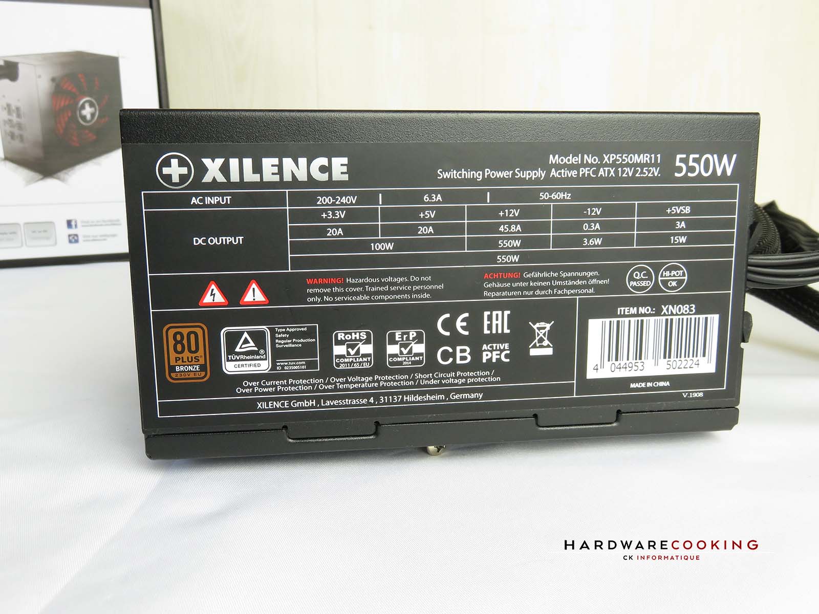 Xilence XP450R10 450W Alimentation PC, 80+ Bronze, Gaming, ATX
