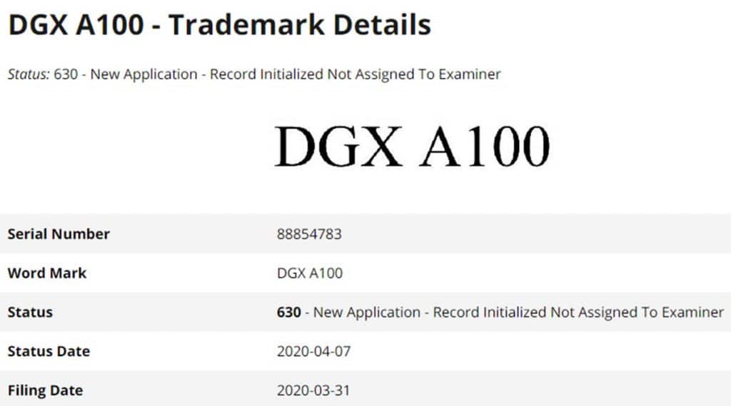 DGX A100 trademark