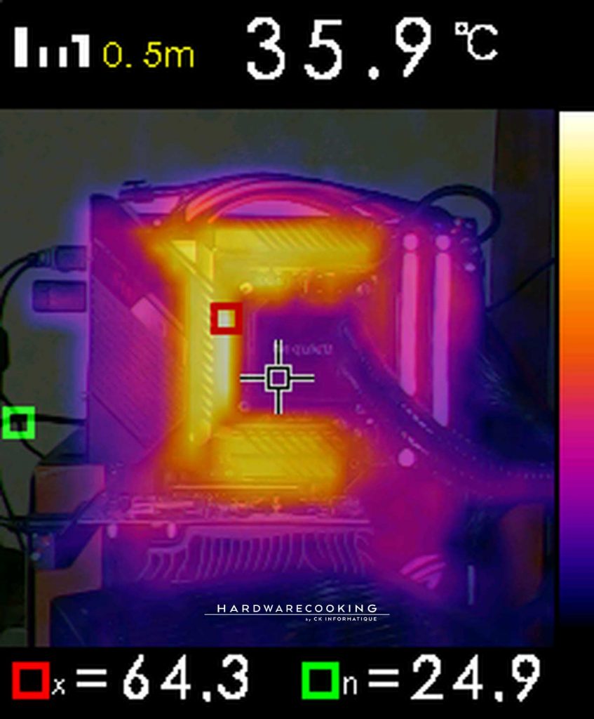 Test température VRM caméra thermique ASUS ROG MAXIMUS XII HERO