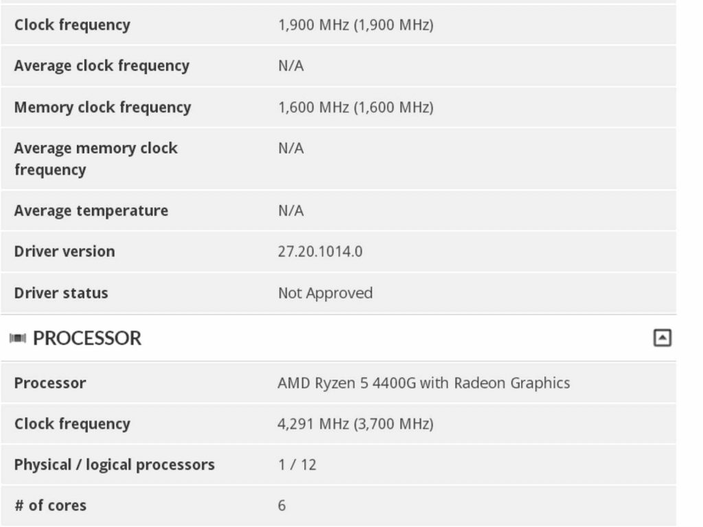 benchmark APU Renoir AMD Ryzen 5 4400G