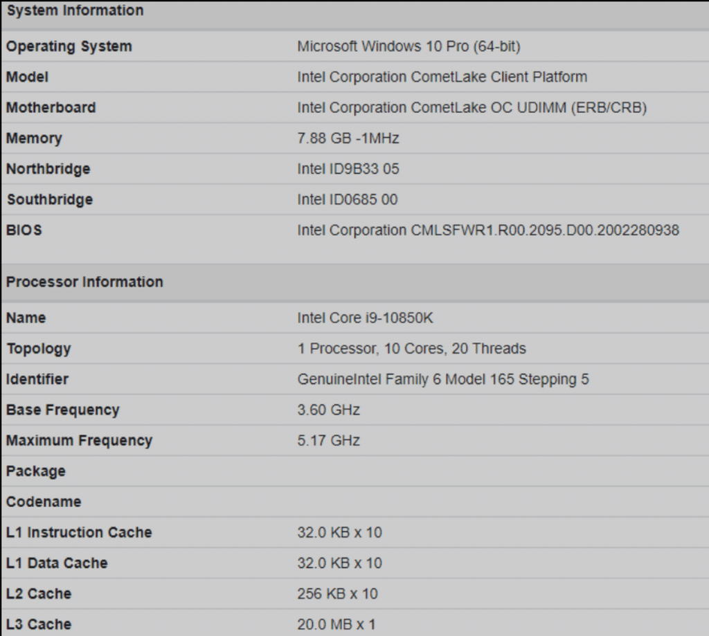 benchmark intel core i9-10850K