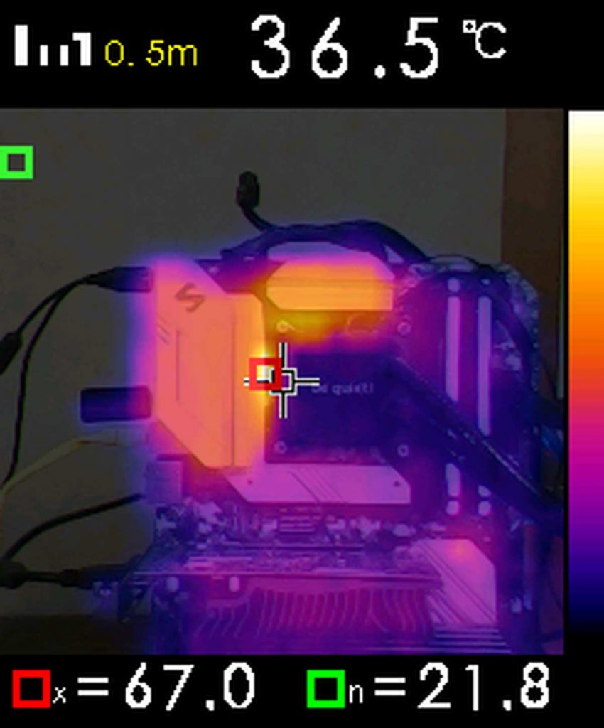 test température VRM ASRock H470 Steel Legend photo caméra thermique