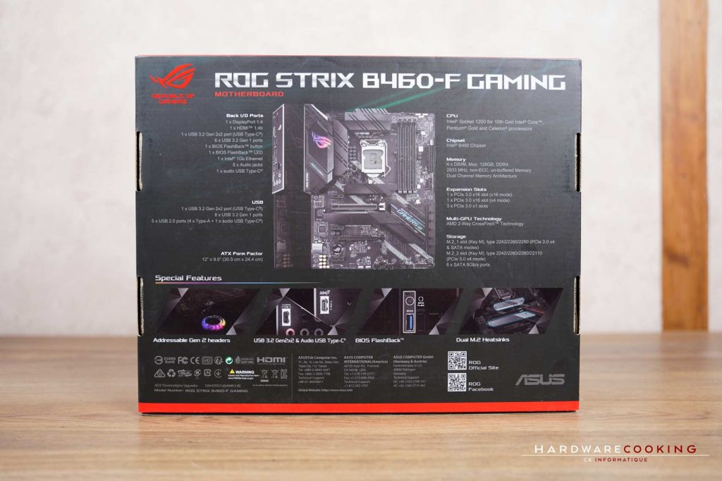 carton ASUS ROG STRIX B460-F GAMING