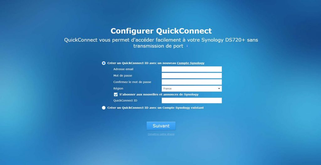 Configurer QuickConnect