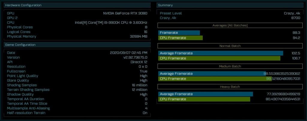 benchmark NVIDIA GeForce RTX 3080 AotS