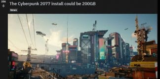 Cyberpunk 2077 ne prendra pas 200 Go d'espace