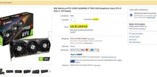 Ebay MSI RTX 3080 GAMING X TRIO