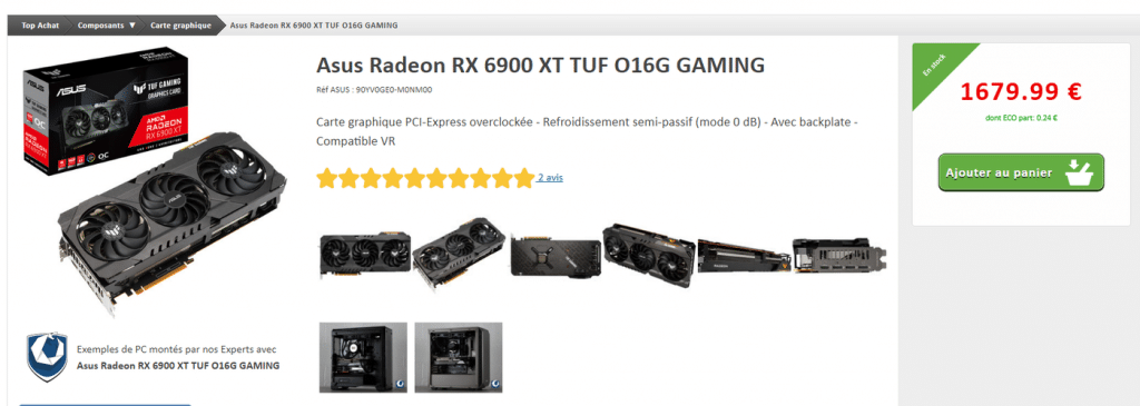 Stock ASUS TUF Radeon RX 6900 XT