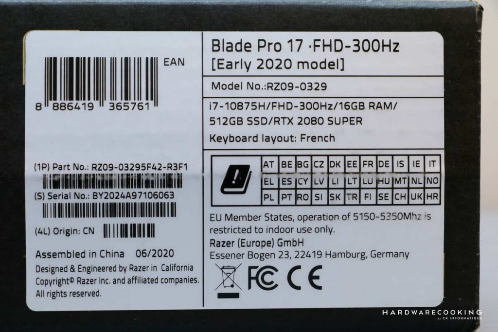Packaging Razer Blade Pro 17