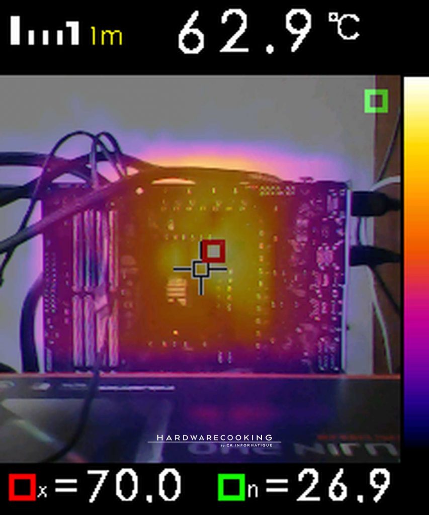 photo caméra thermique température VRM ASUS ROG Strix Z590-E GAMING PCB