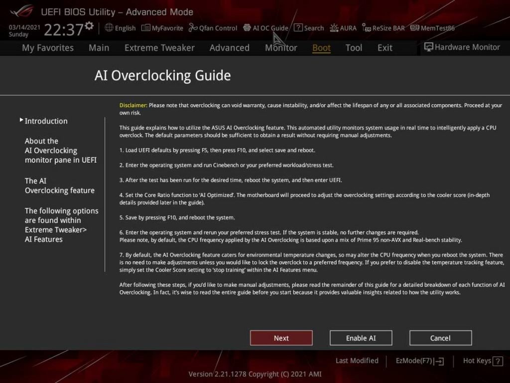 AI Overclocking guide