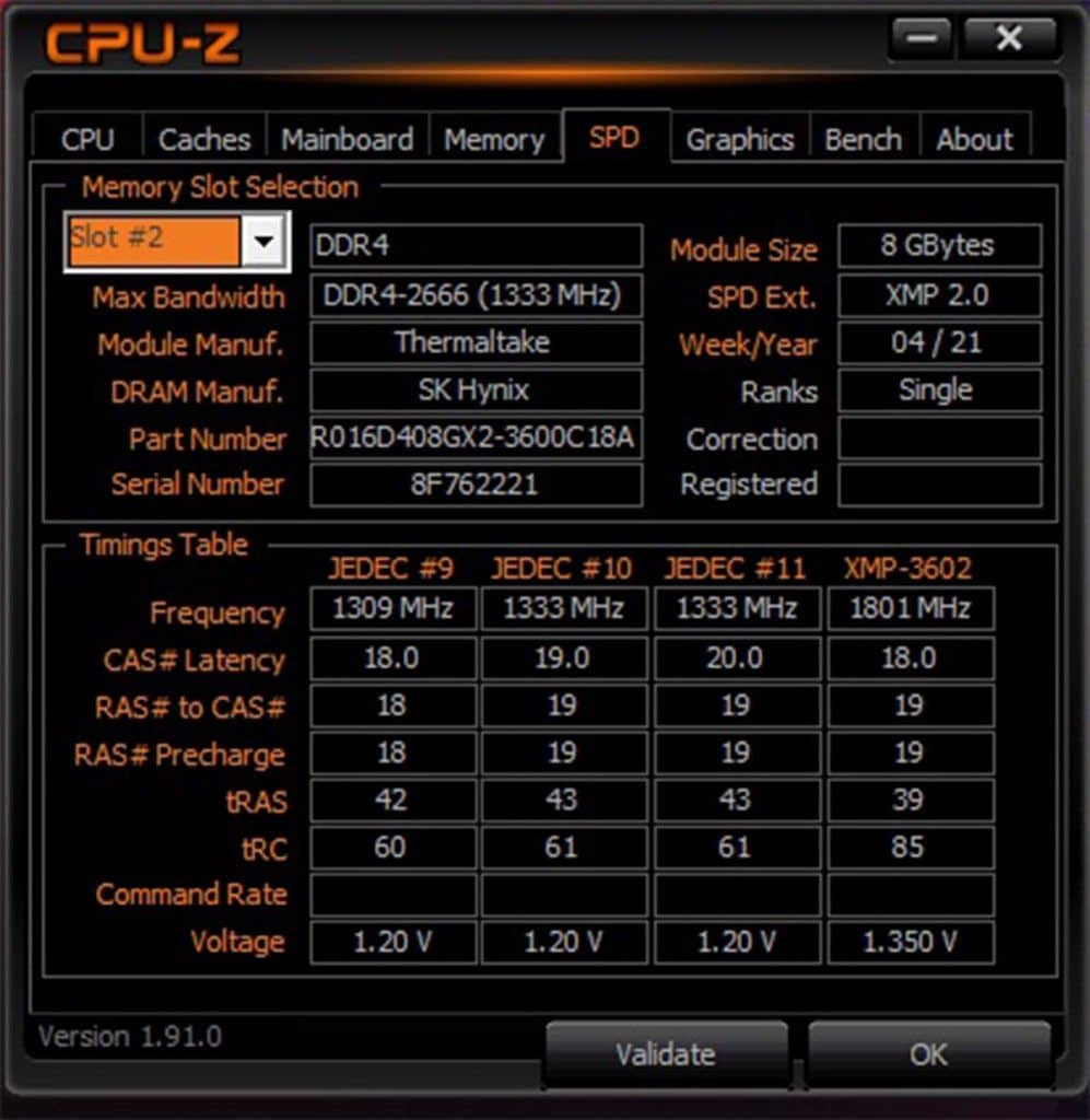 CPU-Z TOUGHRAM XG RGB