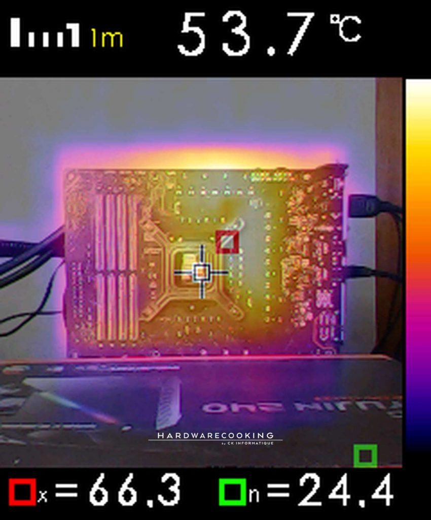 Test température VRM PCB caméra thermique ASUS ROG MAXIMUS XIII HERO