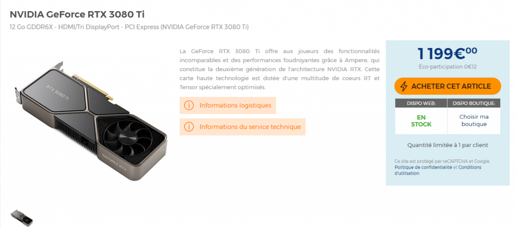 Stock NVIDIA RTX 3080 Ti Founders Edition