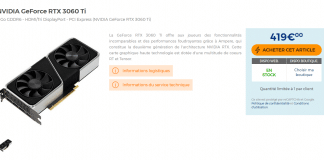 Stock NVIDIA GeForce RTX 3060 Ti FE