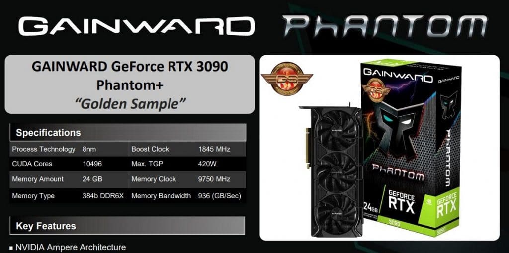 Caractéristiques Gainward GeForce RTX 3090 24GB Phantom Plus