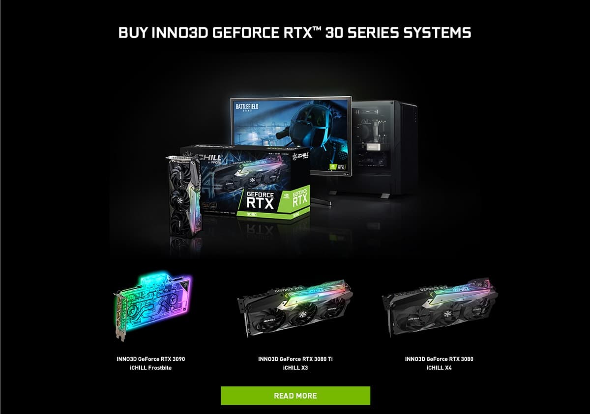 Cartes graphiques INNO3D séries GeForce RTX 3000