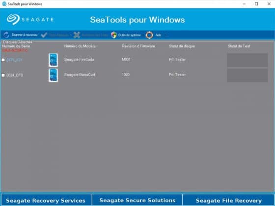 Test SSD Seatools for Windows