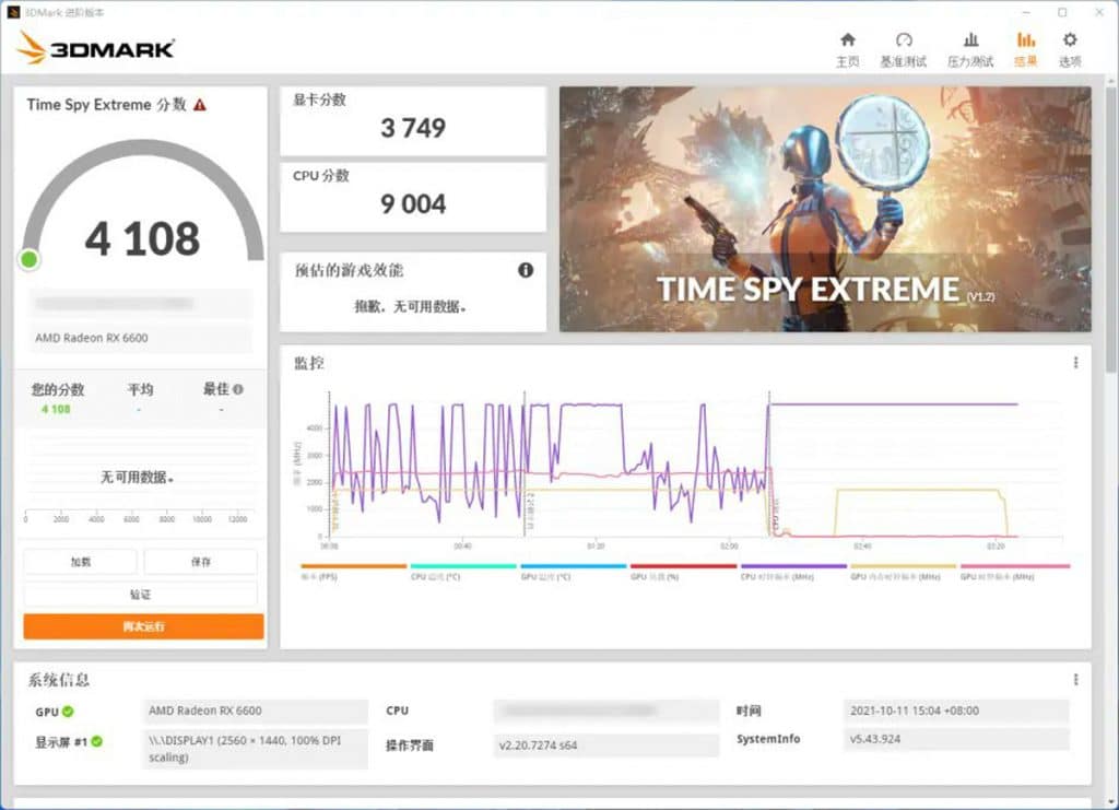 Benchmark Intel Core i9-12900K Time Spy Extreme