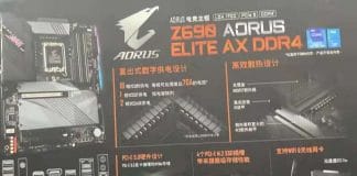 Fuite boîte carte mère Gigabyte Z690 AORUS Elite AX DDR4