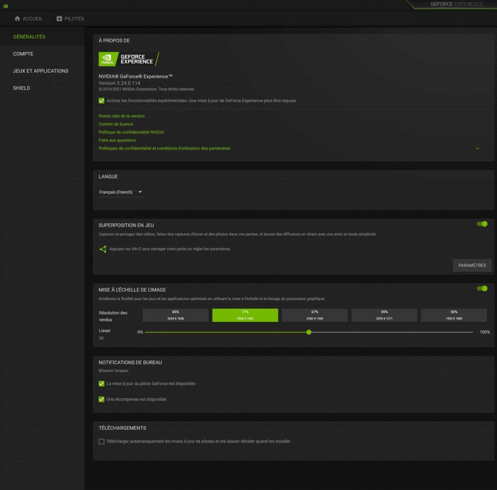 Comment activer NVIDIA Image Scaling avec GeForce Experience