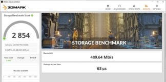Résultat UL 3DMark Storage Benchmark