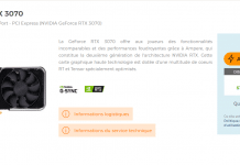 Alerte stock NVIDIA GeForce RTX 3070 Founders Edition
