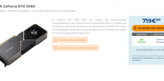 Alerte stock NVIDIA GeForce RTX 3080 Founders Edition
