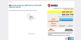 Carte graphique MSI GeForce RTX 2060 Ventus 12G OC PC21.fr