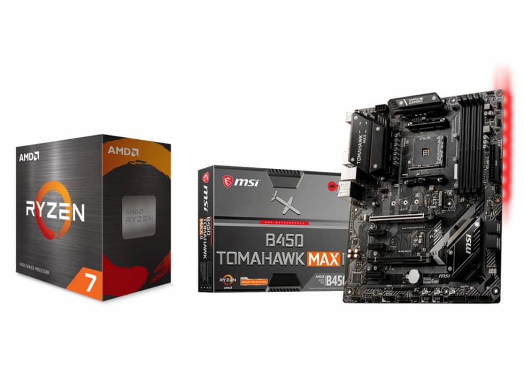 Kit comprenant un AMD Ryzen 7 5800X et une MSI B450 TOMAHAWK MAX II