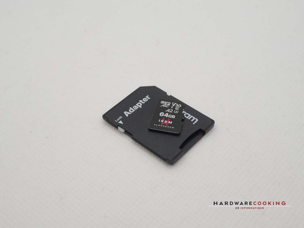 Test MicroSD IRDM UHS-I U3 A2 microCARD 64 Go
