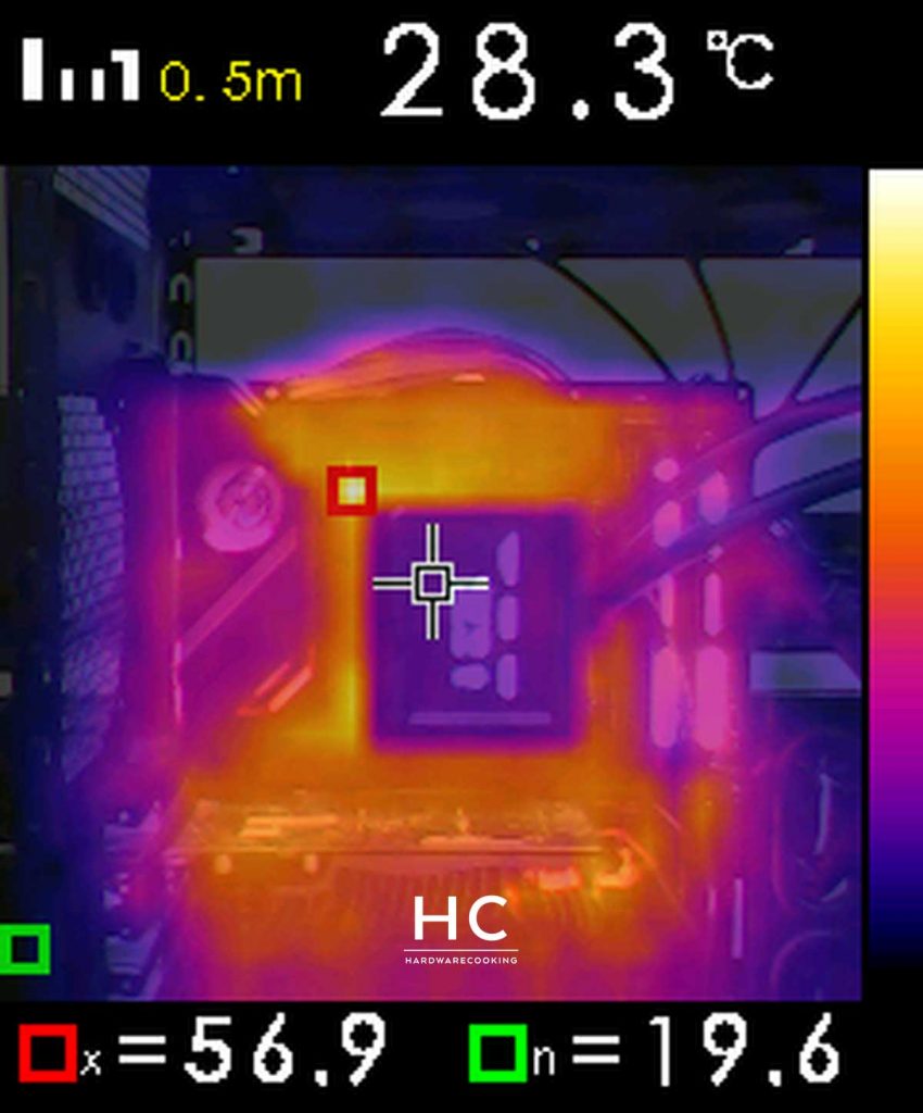Test température VRM ASRock Z690 Taichi caméra thermique