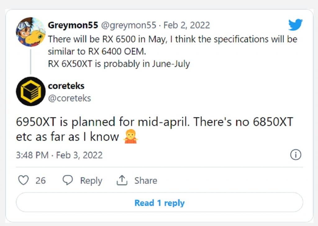 AMD Radeon RX 6950XT : un lancement pour le mois d'avril ?