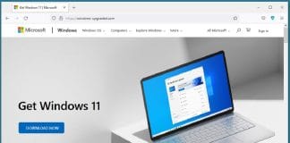 Faux site internet mise à jour Windows 11