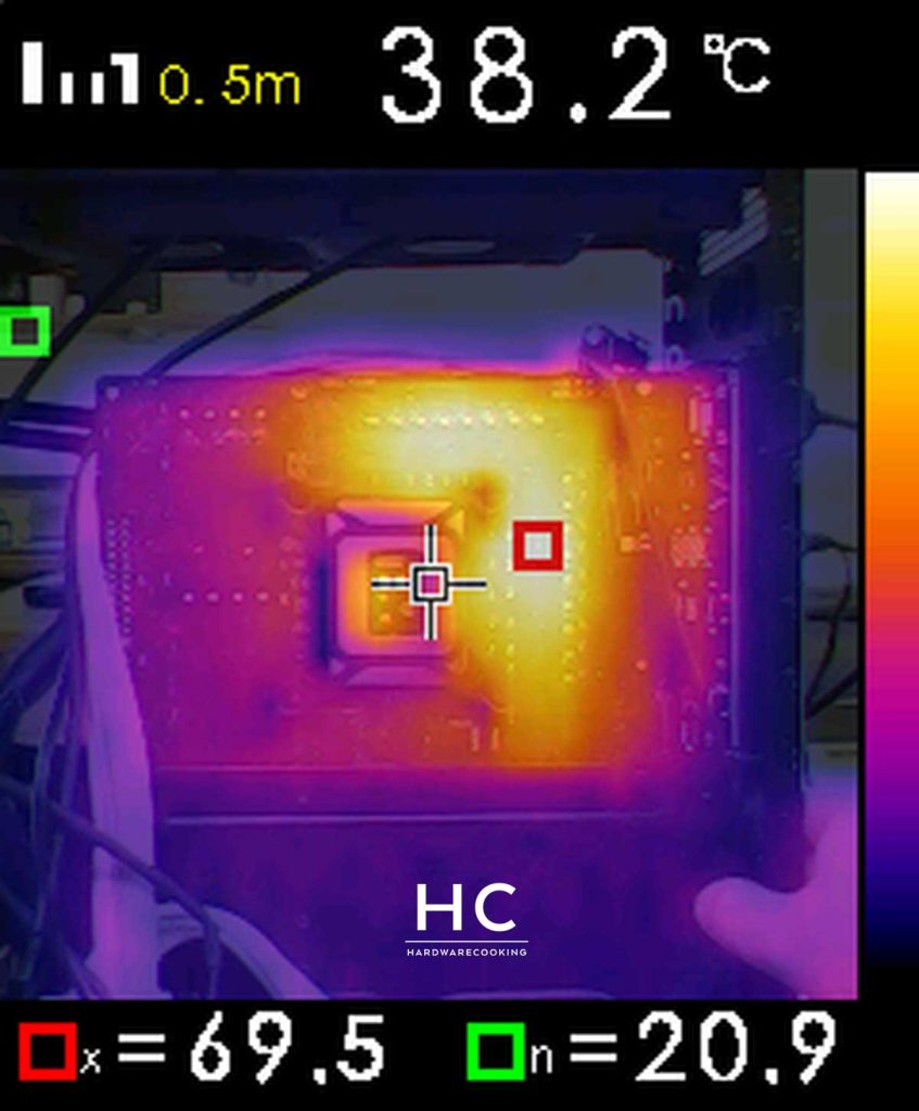 Test température VRM ASUS ROG Strix B660-F GAMING caméra thermique