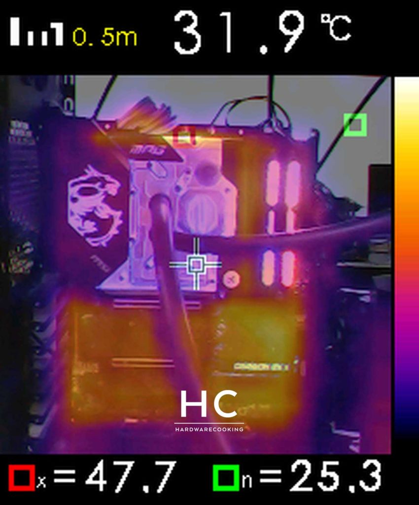 Test VRM MSI MPG Z690 CARBON EK X photo caméra thermique température