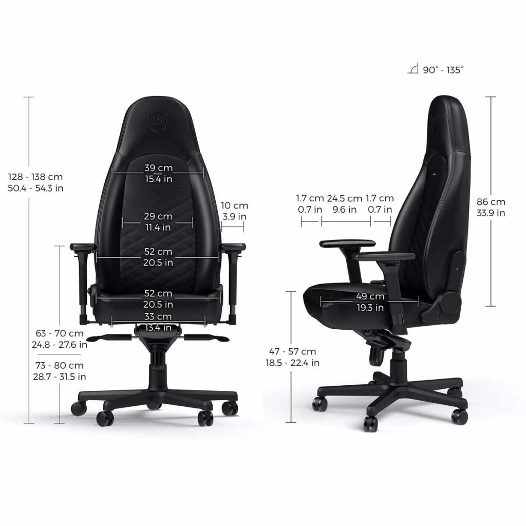 Dimensions fauteuil noblechairs ICON