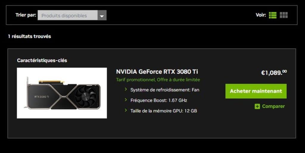 Alerte stock : la NVIDIA GeForce RTX 3080 Ti Founders en promotion !