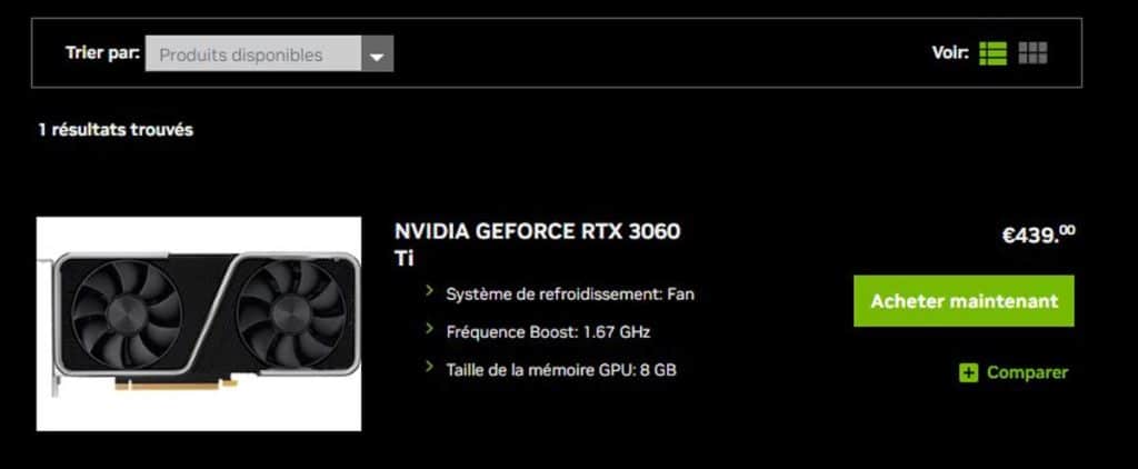 Stock NVIDIA RTX 3060 Ti